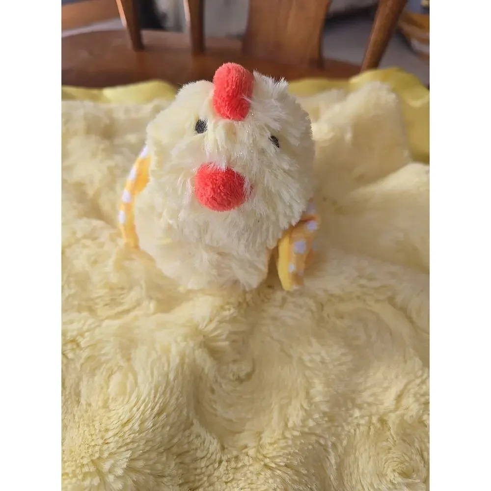 Cloud Island Yellow Chick Plush Satin Trim Lovey Stuffed Baby Security‎ Blanket